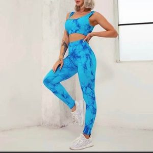 Small- tie dye ribbed seamless set ,worn 2x